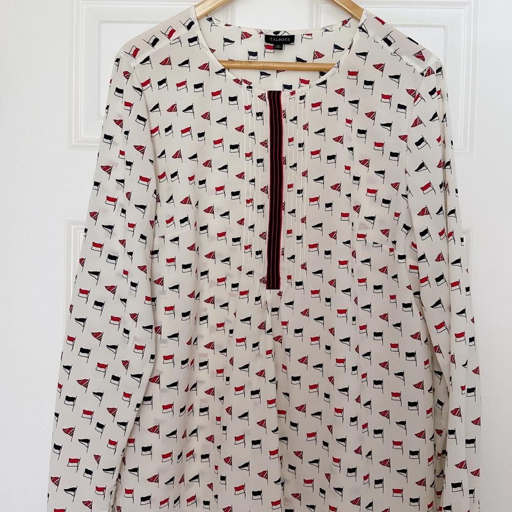 Talbots Nautical Blouse Size 14